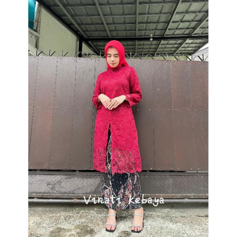 NEW STELAN DAN ATASAN KEBAYA BROKAT TUNIK SANGHAI/KEBAYA SERAGAMAN/KEBAYA PESTA