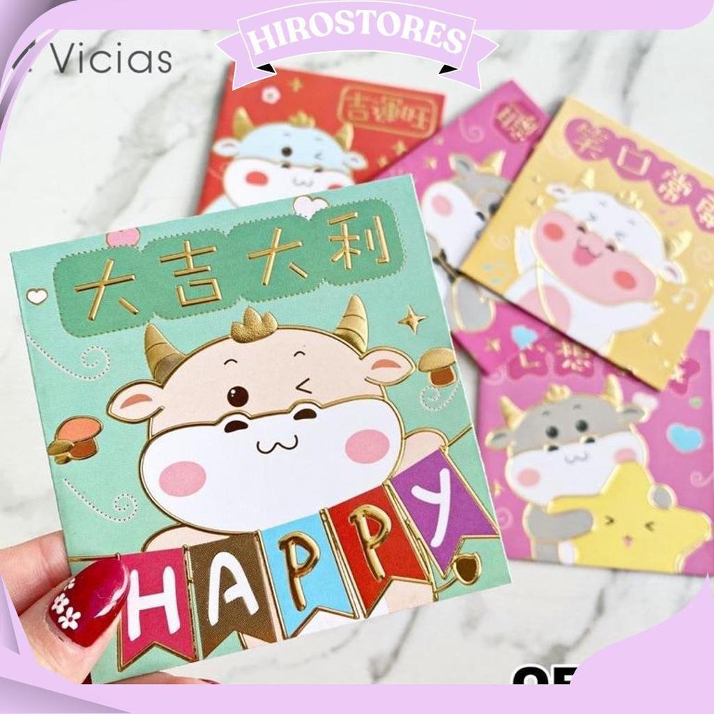 6Pcs Angpao Sapi Kerbau Lucu Imlek Sincia Tahun 2021 Hoki Angpau V Promo