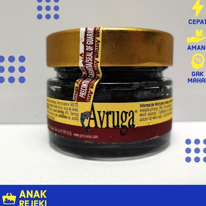 Caviar Avruga 120gr - Pescaviar Telur Ikan Hitam Kaviar Smoked Premium