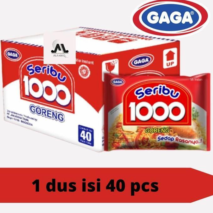 Mie gaga 1000 Goreng 1 Dus 40pcs kemasan 50gr Instan