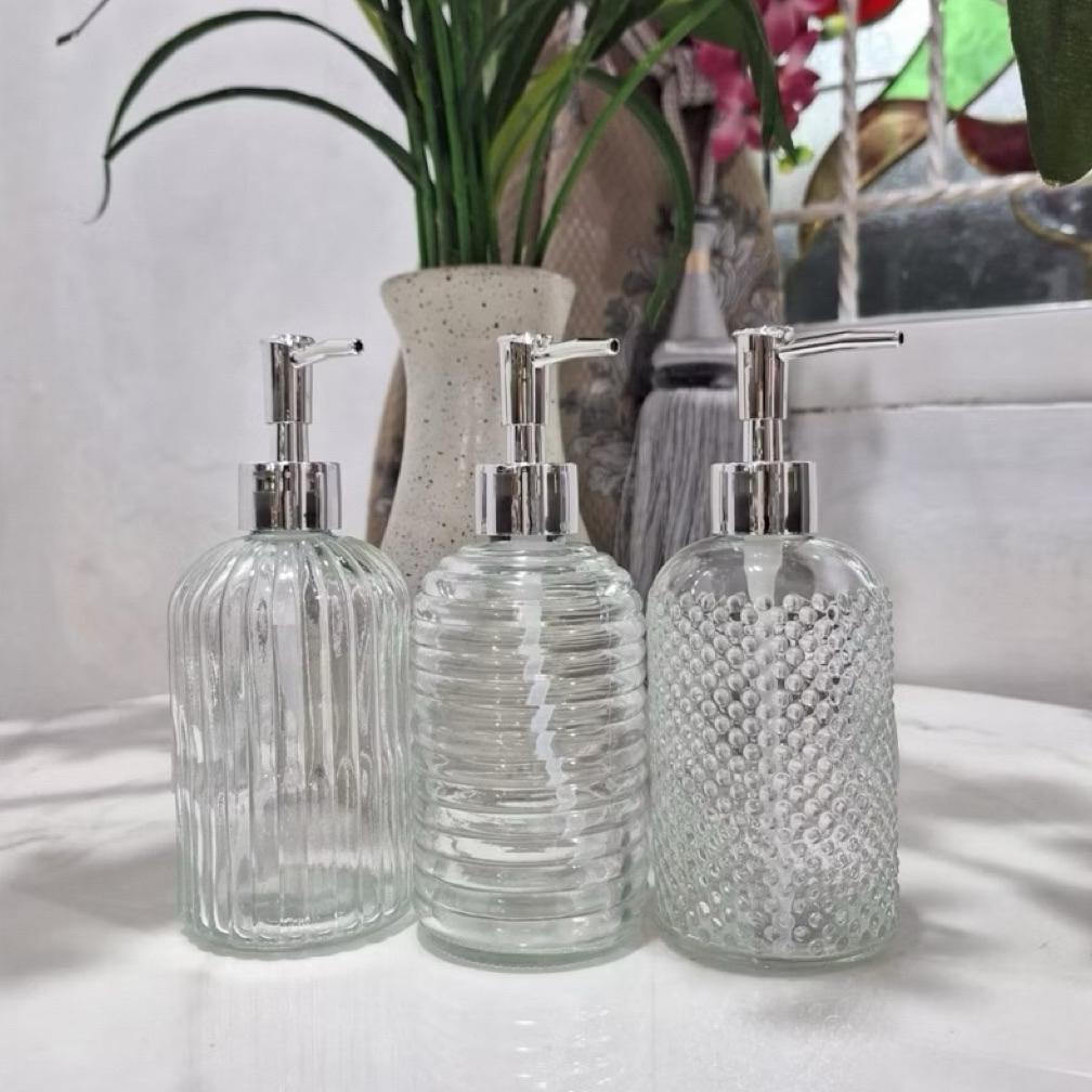 Gr 01 (001) Botol Pump Kaca Diamond Botol Pump Sabun Botol Sabun Cair Botol Pump Hotel Botol Sabun K