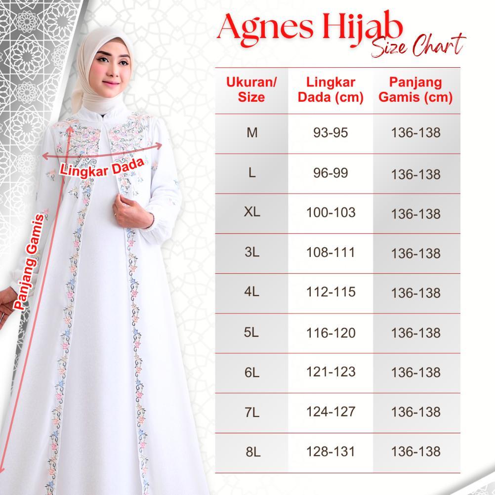 Disc Agnes Hijab - Virly Dress Gamis Putih Baju Muslim Wanita Dewasa Gaun Pesta Remaja Abaya Hitam S