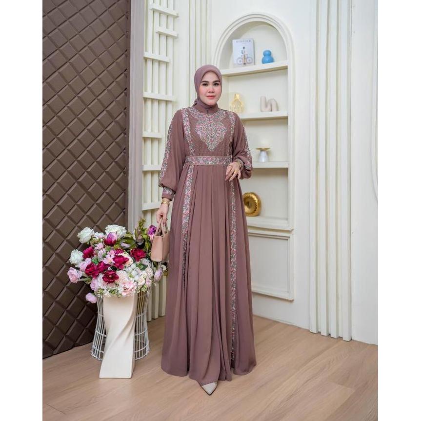 Sale Belifi | Alsava Dress By Belifi Gamis Mewah Bordir Premium Dress Muslim Elegan Baju Acara Forma