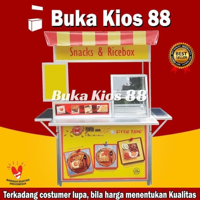 Terlaris Booth Portable Etalase + Stiker Chicken Ukuran P.120 Cm L.80 Cm T.80