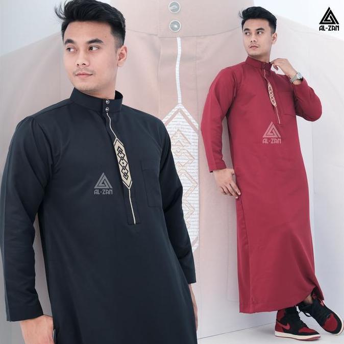 jubah pria muslim gamis pria jubah gamis pria lengan Panjang Bordir busana muslim baju jubah muslim 