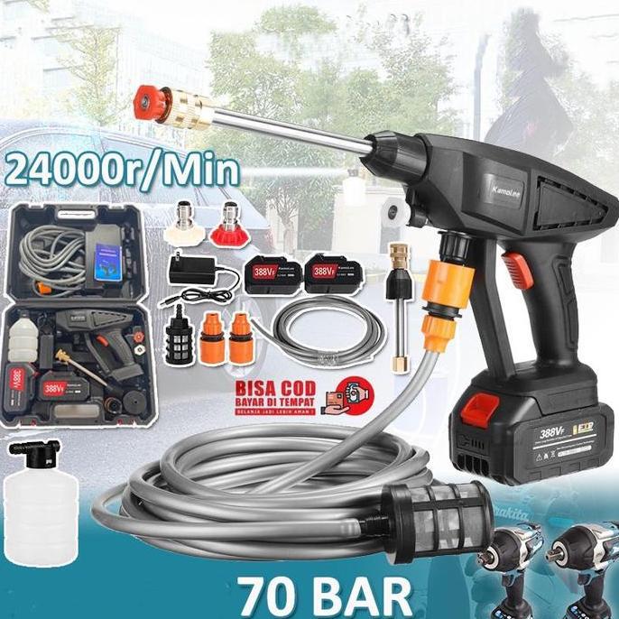Electric Car Washer Gun High Pressure Jet Cleaner 388Vf Cordless Brush