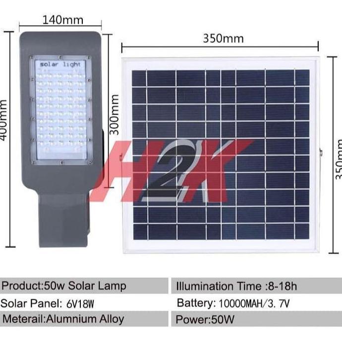 PROMO Lampu Jalan Solar Cell - Lampu Tenaga Surya - 50W - Lampu PJU