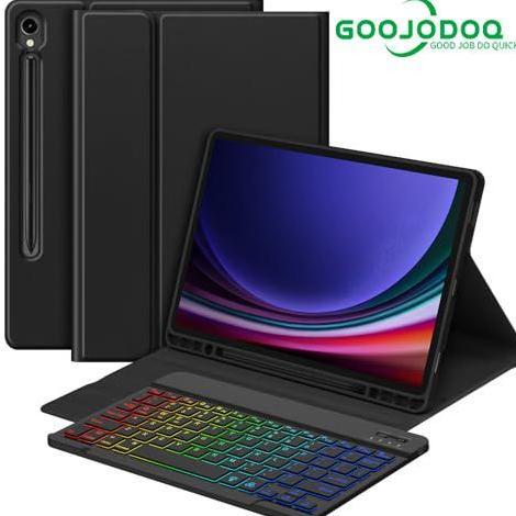Outpic- Tablet Case For Samsung Galaxy Tab A9+ Keyboard Cover Rainbow Keyboard