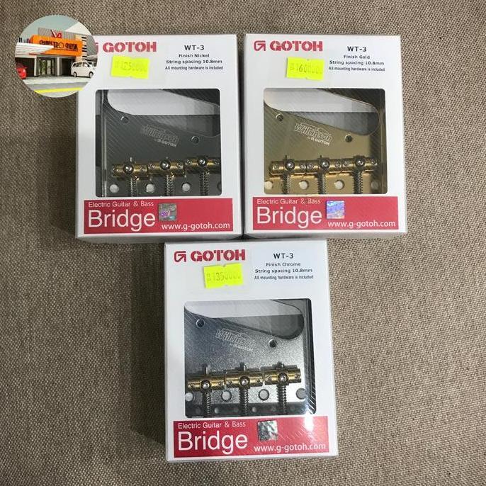Murah GOTOH WT3 - wilkinson tele bridge, elektrik gitar & bass bridge, string spacing 10.8mm finish 