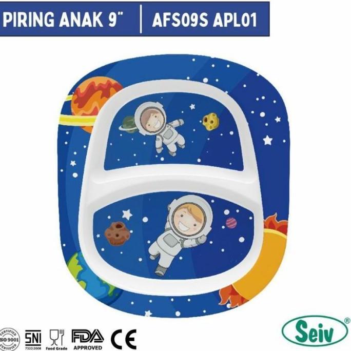 Thebest- PIRING MAKAN ANAK 9" SEKAT MELAMINE ONYX / PIRING BABY KARAKTER LUCU