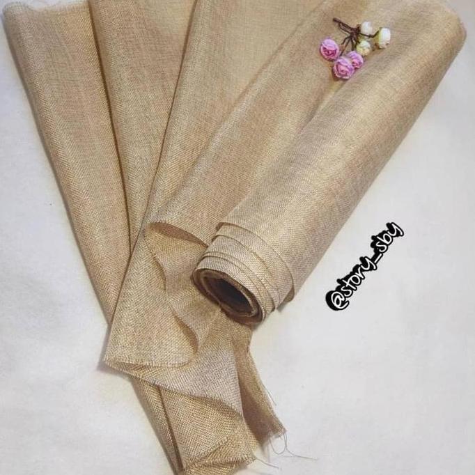 nafida_rahma - 1 roll - 10 yard  48 cm  kain goni coklat keemasan