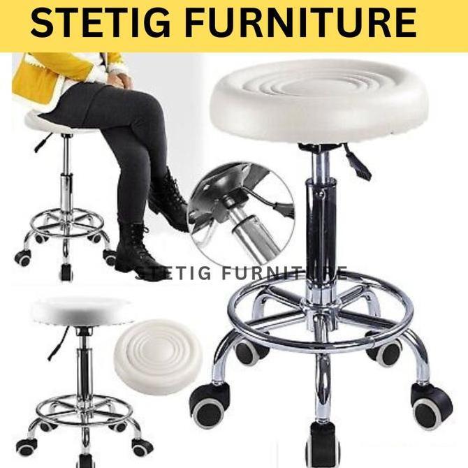 Stetig Furniture Barstool Bulat Hidrolik Kursi Salon Minimalis Kursi Bar Kursi Lab Sekolah dengan Ro
