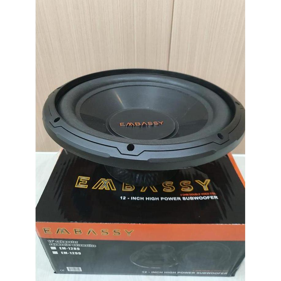 Trikikal- Embassy Subwoofer Em-1289 Double Coil Speaker Audio Mobil 12-Inch High Power Subwoofer  De