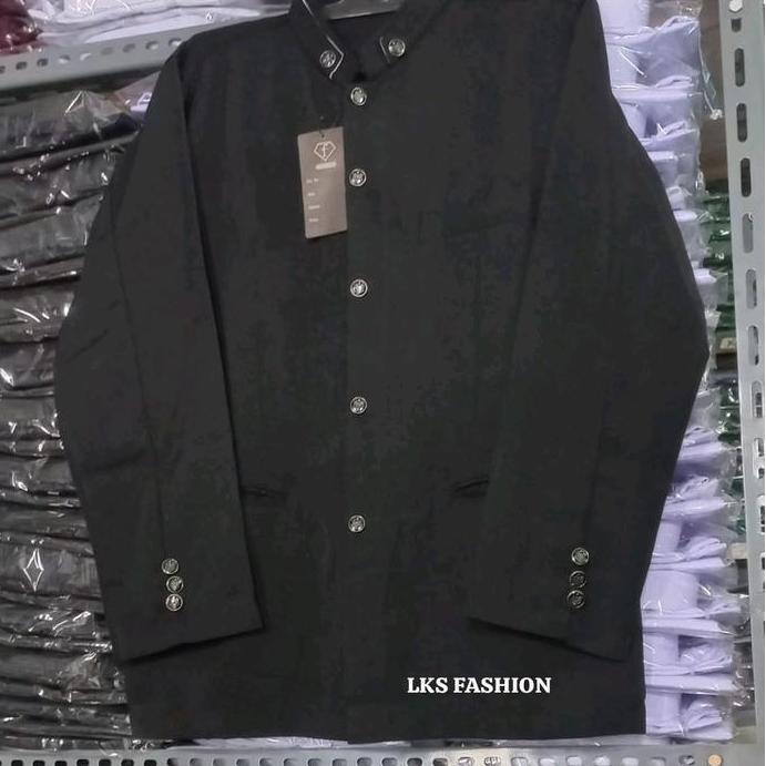 Jas,ko polos dari bahan imago  Variasi kerahduai Baju Koko Muslim pria Dewasa Atasan Tangan Panjang,