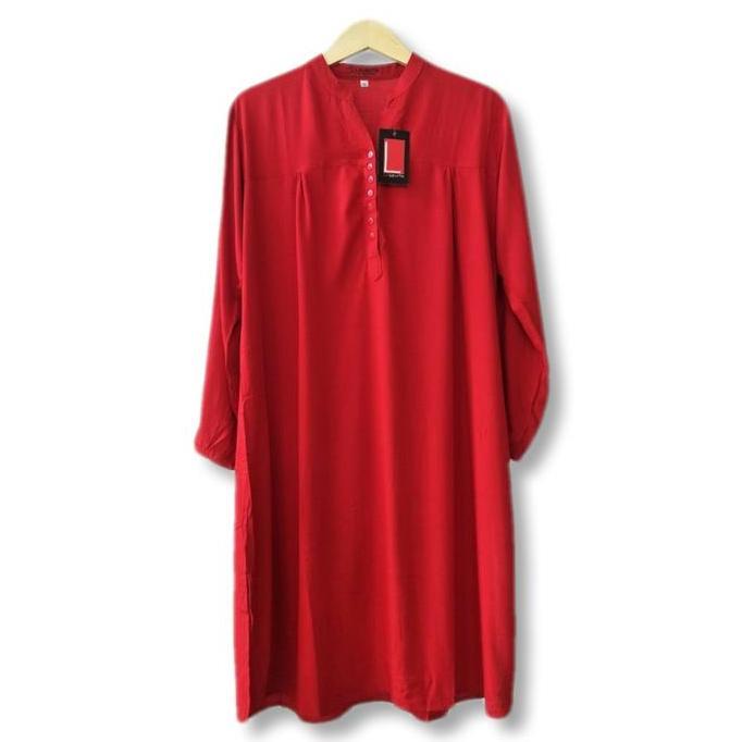 TUNIK POLOS JUMBO KATUN RAYON MERAH CABE