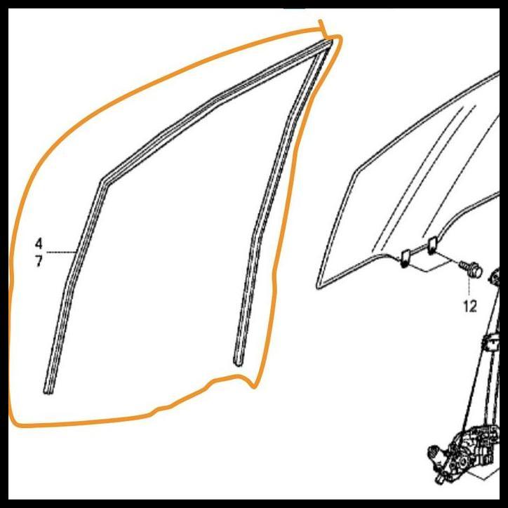 TERMURAH KARET RELL JENDELA RUN CHANNEL KARET KACA PINTU DEPAN BELAKANG CIVIC ES CENTURY VTI VTIS S5