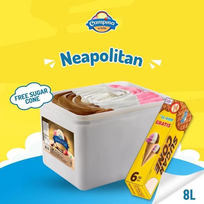 Campina 8 Liter Neapolitan - Es Krim