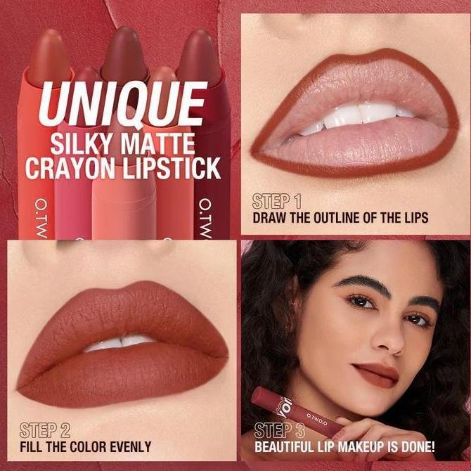 Lipss- (Ready & Ori) O.Two.O Otwoo Velvet Matte Crayon Lipstik Sc051