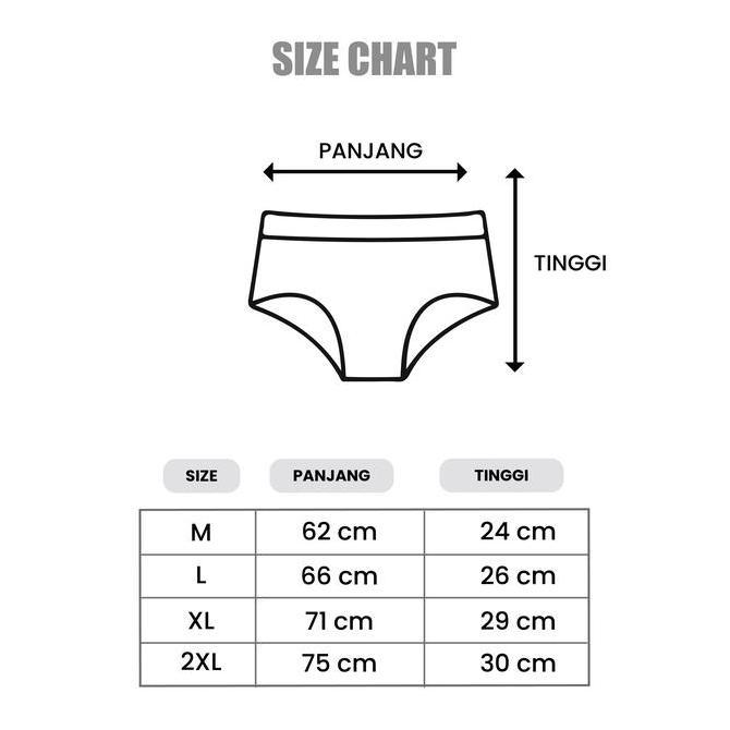Wkwx- Tally Celana Dalam Wanita - Cd 3088 - Katun Bamboo High Waist Motif Cewek Pendek