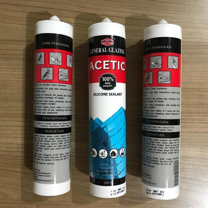 Qnqx- Lem Kaca Sealant Tipe Asem General Glazing Lem Silikon Silent Kaca