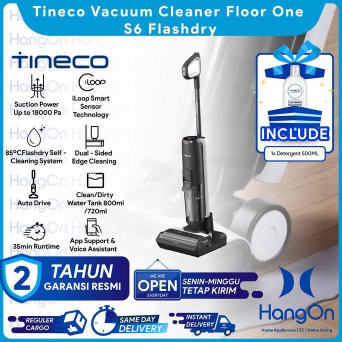 Tineco Floor One S6 FlashDry Wet and Dry Cordless Stick Vacuum Cleaner and Floor Washer Vakum Pember