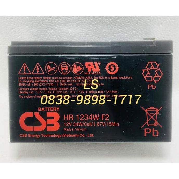 Pcbig- Aki Baterai Csb Hitachi 12V 9Ah Hr1234W F2 - Hr 1234W Ups Apc Hr 1234