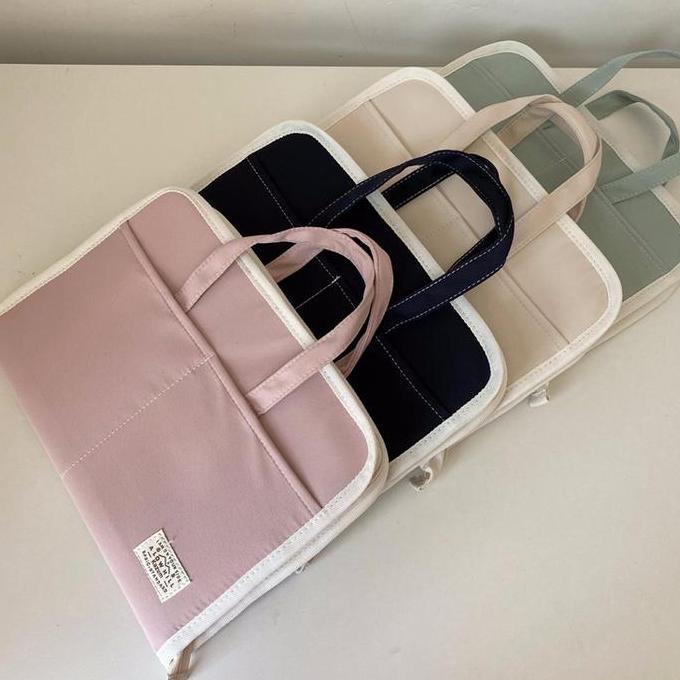 Tas Jinjing Tablet 7 8 9.7 10 10.9 11 12 13 Inch Tali Panjang Kanvas Banyak Kantong Polos Estetik Lu