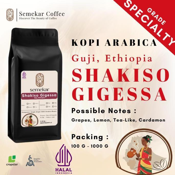 Semekar Coffee - Biji Kopi Shakiso Gigessa, Guji Ethiopia Washed Process Roasted Beans