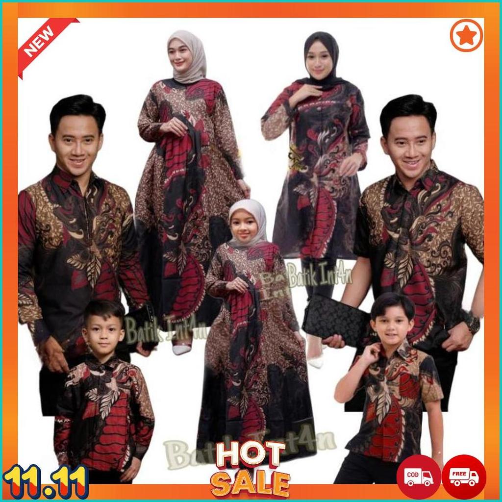 GAMIS BATIK TUNIK BATIK COUPLE KELUARGA AYAH IBU ANAK | SERAGAM BATIK LEBARAN MODERN [J2]
