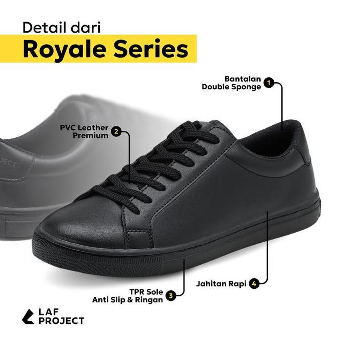 Kakikaki- Laf Project - Sepatu Shoes Sneakers Casual Kasual Pria - Royale - Hitam