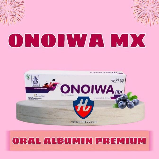 Hololoo- Onoiwa Mx Albumin Ekstrak Ikan Gabus Premium Cair 1 Box Isi 3 Sachet 15Ml Rasa Blueberry Me