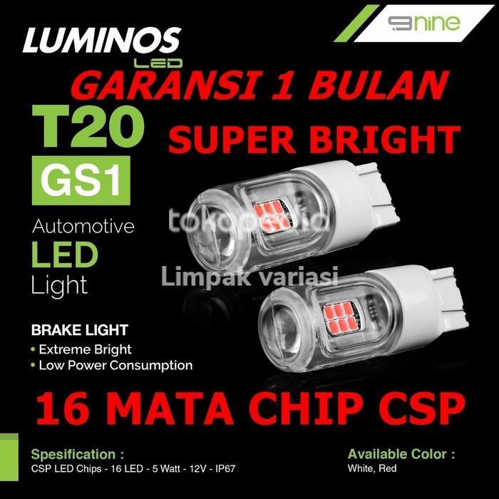 LUMINOS LAMPU LED STOP REM MOBIL MOTOR T20 27 MATA STROBO