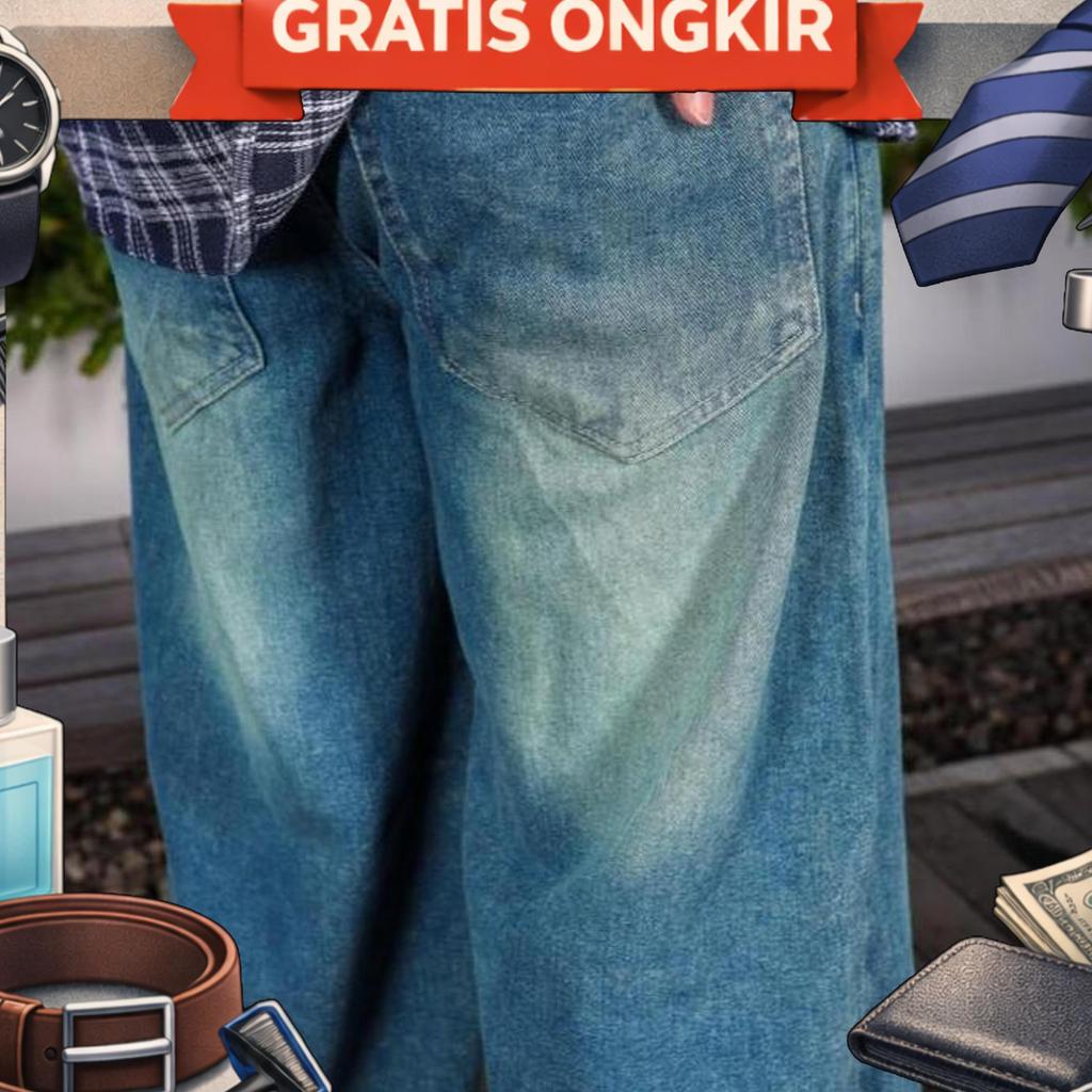 Weird Jeans - Baggy Buffalo Blue - Celana Jeans Panjang Pria Baggy Jeans Polos Nyaman