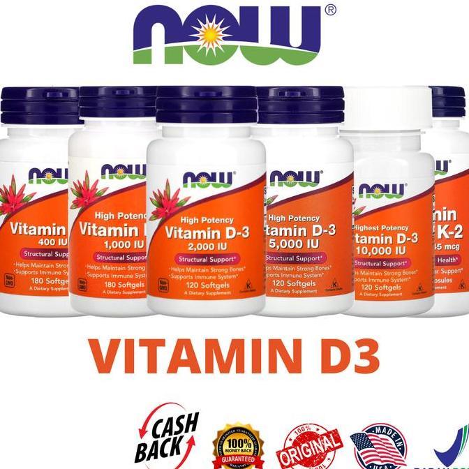 Hololoo- Vitamin D3 400 1000 2000 5000 10000 Iu & K2 | Now Foods