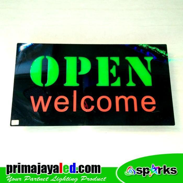 Sign LED Open Welcome