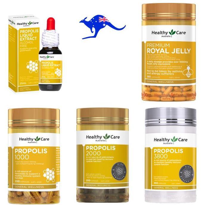 Hololoo- Healthy Care Propolis 1000 2000 3800 Mg 200 Capsules 2000Mg 3800Mg Liquid Royal Jelly 1000M