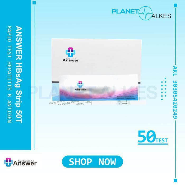 HbsAg Strip Answer Rapid Test Hepatitis B Per box isi 50 / Test Hbsag Cassette 25T