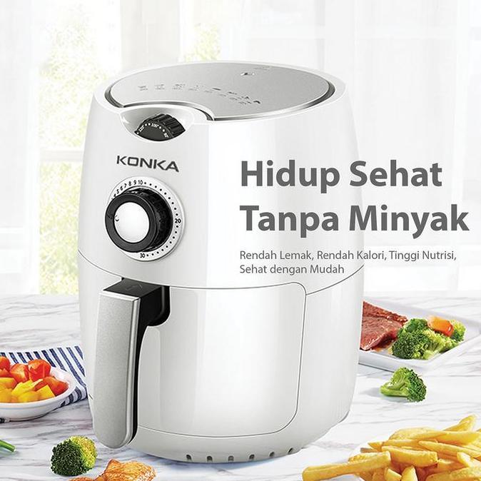 Trikroom- Konka Air Fryer Terbaik Penggorengan Elektronik Tanpa Minyak Alat Menggoreng Listrik Low W