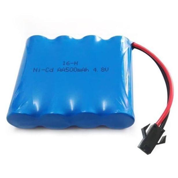 Lansungkirim- Batre Baterai Nicd Aa 500Mah 4.8V Soket Hitam Rc Excavator Beko Ori