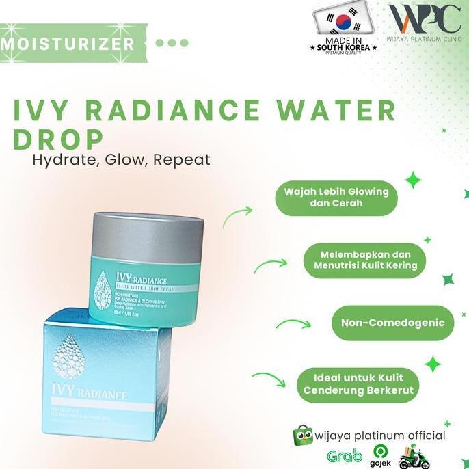 Cantikjamin Ivy Radiance Clear Water Drop Cream 50Ml Pelembab Skincare Wajah Moisturizer Glowing Cer