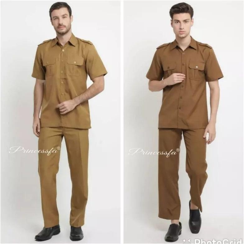 ORIGINAL SERAGAM ASN PRIA/ SERAGAM PNS KHEKI TUA PRIA/ SERAGAM PEMKOT PRIA/ BAJU DINAS PEMKOT PRIA/ 