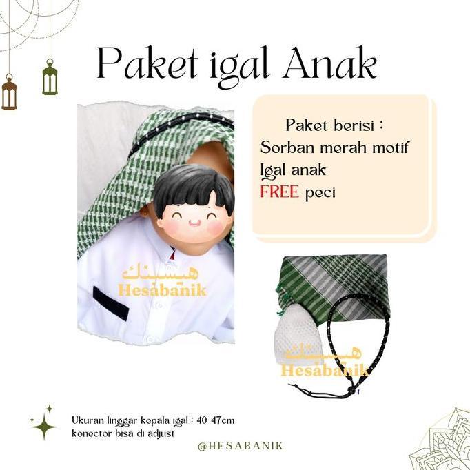 Cute- Igal Sorban / Pengikat Sorban Di Kepala / Igal Sorban Arab / Igal Dewasa / Igal Anak / Igal Ne