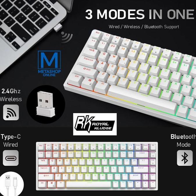 Lansungkirim- Royal Kludge Rkg68 Rk837 65% Mechanical Keyboard Gaming Hotswap Rk68