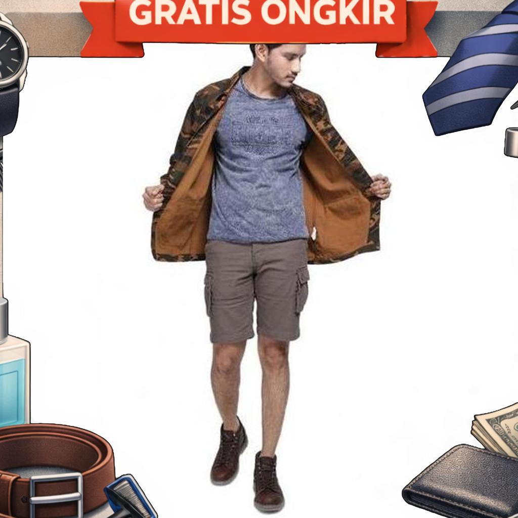 Jaket Pria Eiger Utility Jacket Shirt 1989 Camo Khaki 910004059 Original