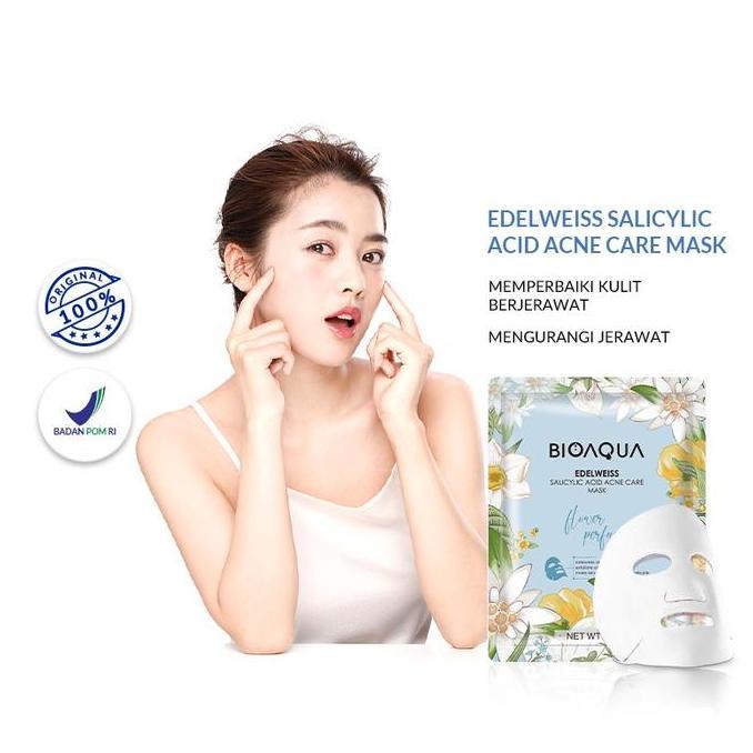 Bytcwr- Bioaqua Sheet Mask Series Flower Paket 50Pc (Varian Kami Campur Ya) Acid Bunga Kusam Niacina