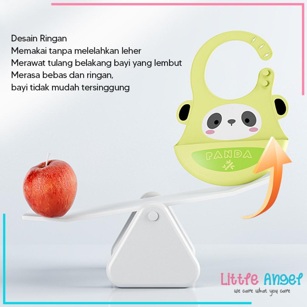 HOT DEALS BABY BIB Celemek Makan Bayi Slaber Silikon Anak Bibs Karakter ELSA STITCH MICKEY MINI Kare