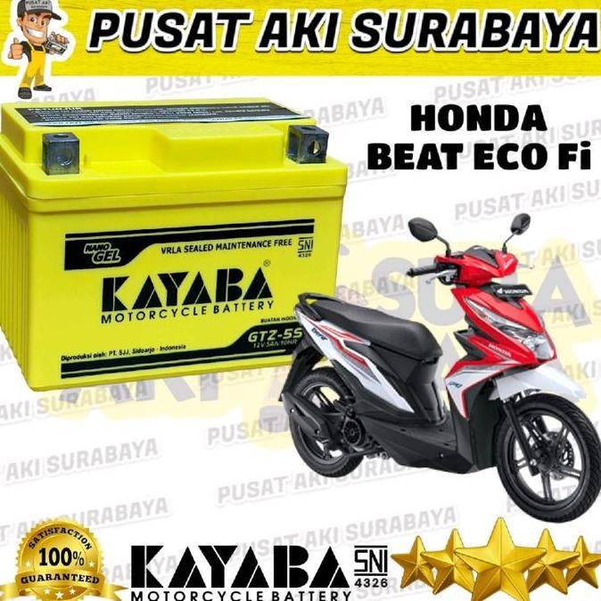 Look- Pusat Aki Surabaya Accu Kayaba Gtz5S Aki Kering Siap Pakai 12V 5Ah Honda Matic Beat Eco Beat F