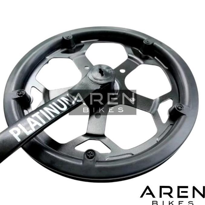 CRANK SINGLE 1 SPEED PLATINUM 46T 48T 46 48 T BESI GIR GEAR TENGAH SEPEDA SELI LIPAT MINION FIXIE MT