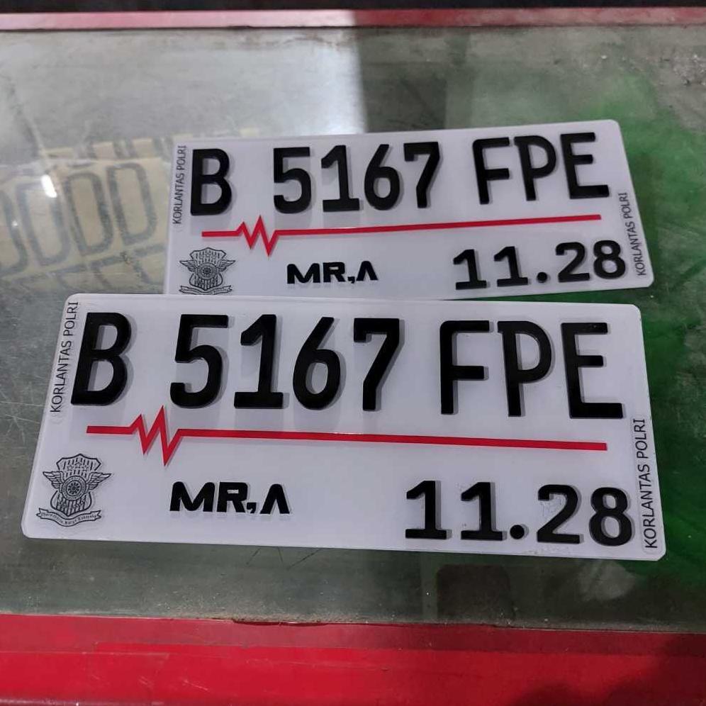 COD Variasi Plat Nomor Motor 3D Timbul Bahan Akrilik