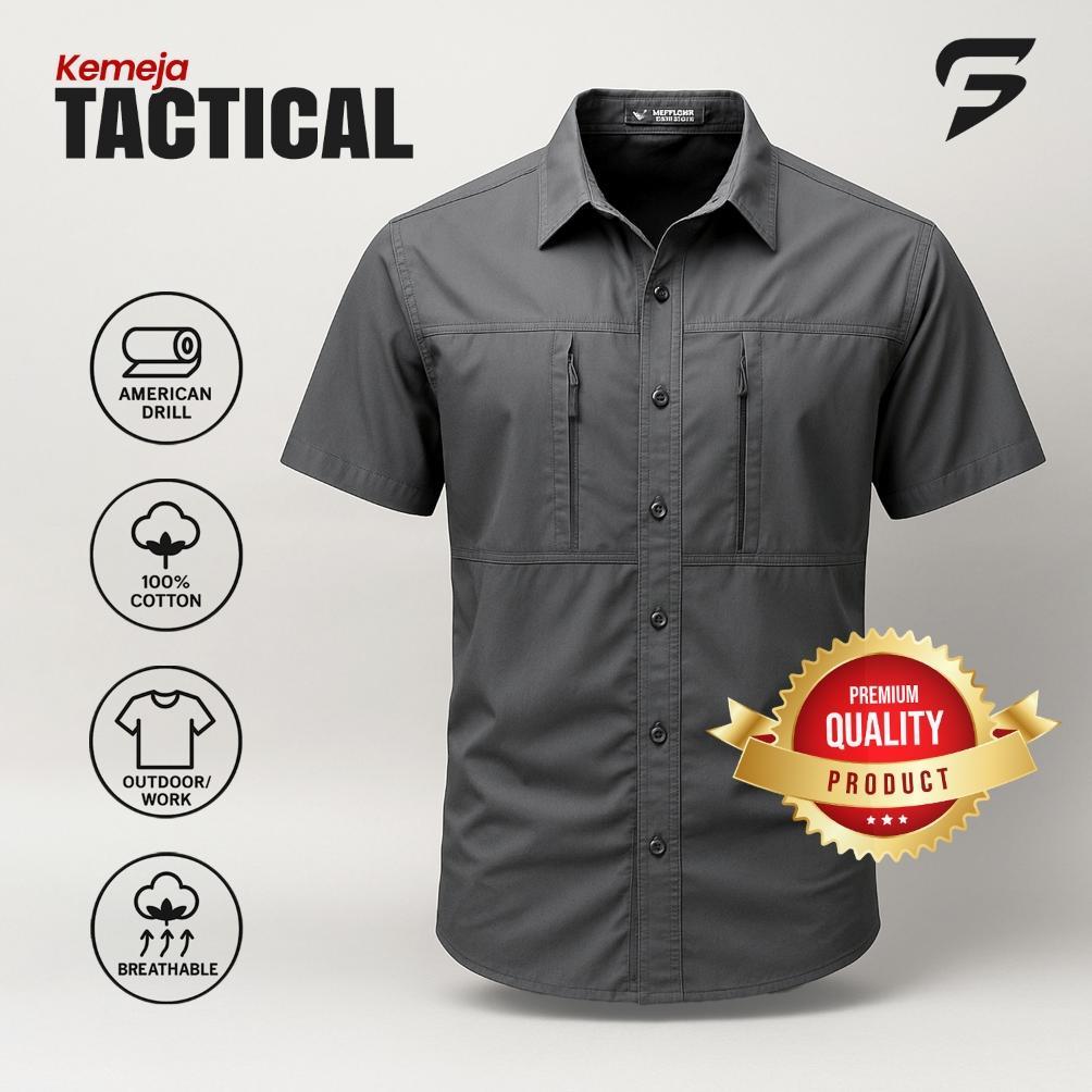 PREMIUM KEMEJA TACTICAL / KEMEJA TACTICAL PRIA / KEMEJA TACTICAL LENGAN PENDEK / KEMEJA PRIA / KEMEJ